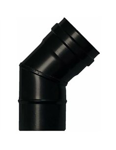 Codo estufa 45º de 80mm vitrificado negro 1,2mm pellet 2