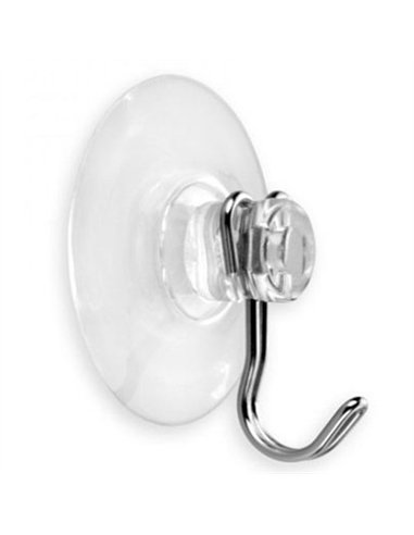 BLISTER 2 VENTOSAS 45mm CON GANCHO CROMO 1218-1 INOFIX