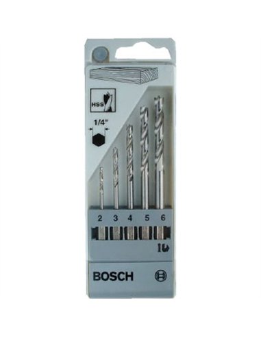 JUEGO 5 BROCAS MADERA UNEO 2-3-4-5-6mm BOSCH
