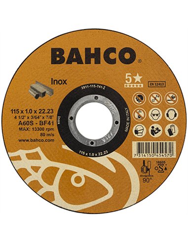 Disco corte inox 115x1mm 3911-115-t41-i bahco