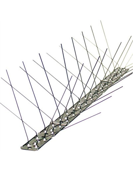 TIRA 80 PUAS INOXIDABLES ANTI PALOMA 100cmx115mm BASE INOX