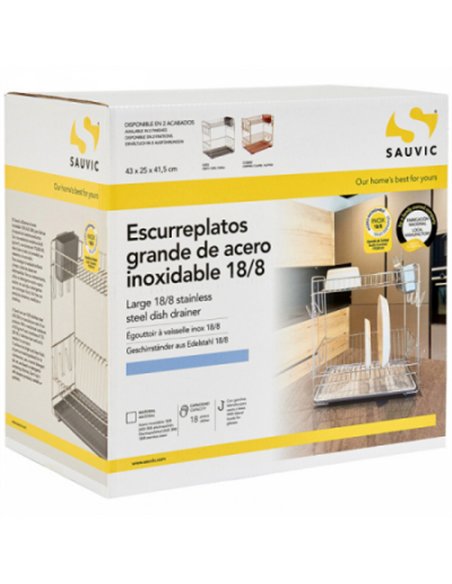 ESCURREPLATOS 736 INOXIDABLE C/BANDEJA GRANDE 90980