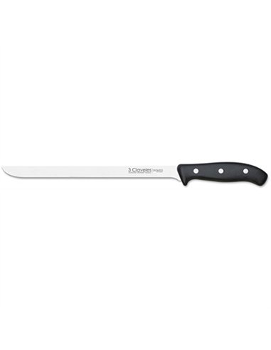 CUCHILLO JAMONERO 25cm MANGO POLIPROPILENO  0959 3 CLAVELES