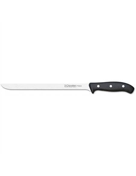 CUCHILLO JAMONERO 25cm MANGO POLIPROPILENO  0959 3 CLAVELES