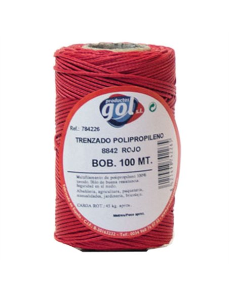 BOBINA 100mt CUERDA ALBAÃ‘IL ROJA 784226