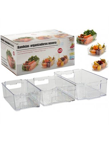JUEGO 3 BANDEJAS TRANSP. ORGANIZADORAS FRIGO 72706 KINVARA