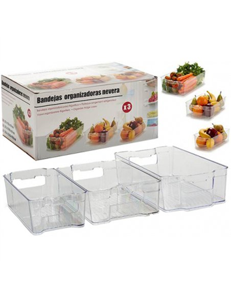 JUEGO 3 BANDEJAS TRANSP. ORGANIZADORAS FRIGO 72706 KINVARA