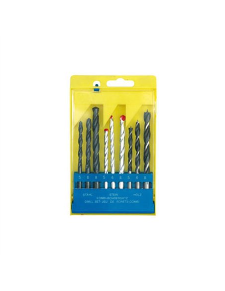 JUEGO 9 BROCAS 3xHSS + 3xWIDIA + 3xMADERA MT-10419 IMPORT