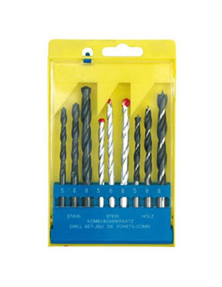 JUEGO 9 BROCAS 3xHSS + 3xWIDIA + 3xMADERA MT-10419 IMPORT