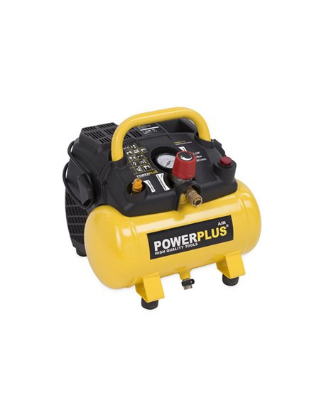 COMPRESOR SIN ACEITE 6lt 1,5cv 1.000w  POWX1721 POWERPLUS