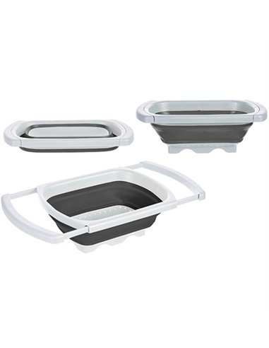 COLADOR ESCURRIDOR EXTENSIBLE PLEGABLE SILICONA 81605 KINVARA