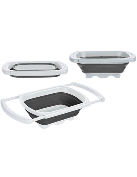 COLADOR ESCURRIDOR EXTENSIBLE PLEGABLE SILICONA 81605 KINVARA