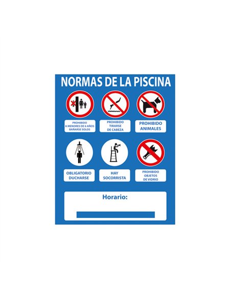 SEÃ‘AL NORMATIVA PISCINAS HAY SOCORRISTA 50x40cm RD2A068