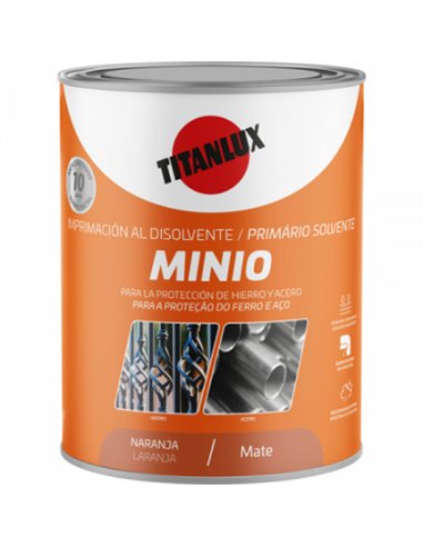 Minio titanlux naranja sin plomo 250ml 3040 titanlux