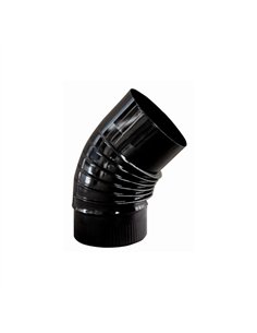 CODO ESTUFA 45Âº DE 120mm VITRIFICADO NEGRO