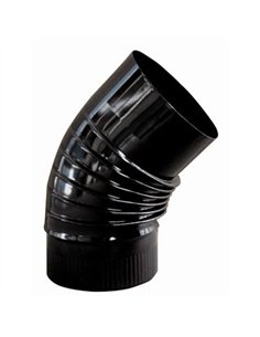 Codo estufa 45º de 120mm vitrificado negro 2