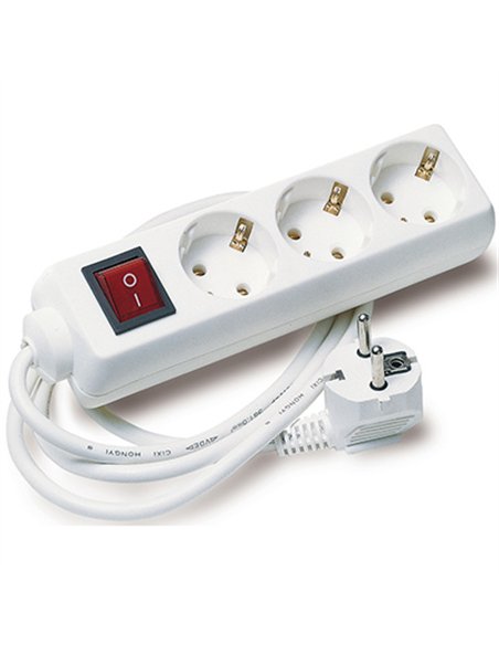 Base multiple 3 tomas interruptor cable 1,4mt 801600 tayg