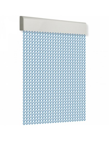 CORTINA PUERTA 90x210cm CORDON ESPIRAL nÂº8 AZUL-BLANCA