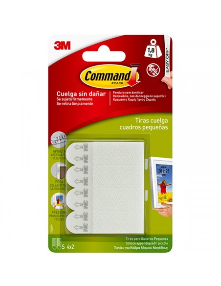BLISTER 4 JUEGOS TIRAS COLGAR CUADROS 9kg 17217 COMMAND 3M