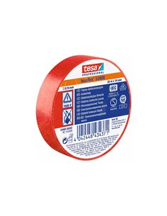 Paq. 10 rollos cinta aislante roja 19mm x20mt tesa
