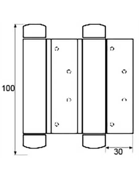 CAJA 2 BISAGRAS DOBLE ACC. LATONADA 100mm 22kg 57007 BRIMIC
