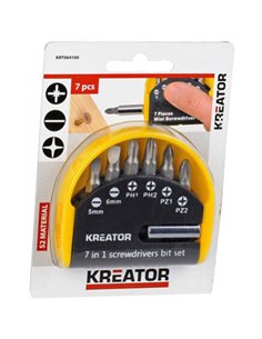 JUEGO 7 PUNTAS ATORNILLAR C/ADAPTADOR KRT064100 KREATOR 2