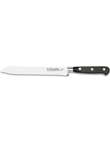 CUCHILLO PAN FORJADO 20cm 01567 3 CLAVELES