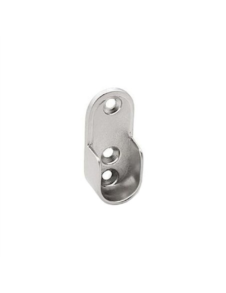 Caja 25 soporte lateral tubo oval 25x15 cromo a-402-12