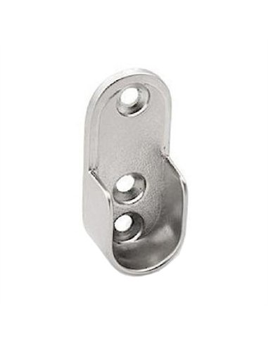 Caja 25 soporte lateral tubo oval 25x15 cromo a-402-12