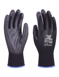 PAQ. 12 GUANTES NYLON POLIURETANO NEGRO PEQUEÃ‘A T.7 2