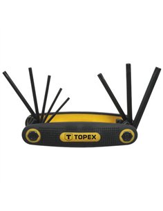 Juego 8 llaves torx navaja t9-t40 crv 35d959 topex 2