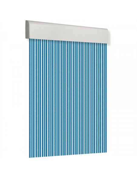 CORTINA PUERTA 90x210cm PLANA TOSCA nÂº11 AZUL-BLANCO