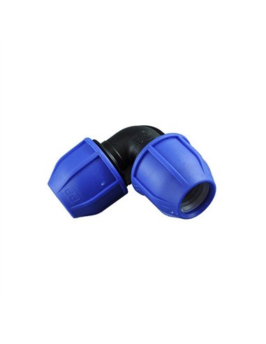 CONECTOR COMPRESION CODO 90 BOCAS IGUALES 20