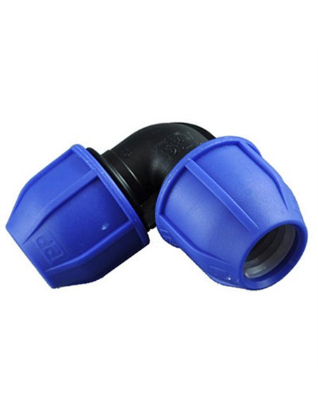CONECTOR COMPRESION CODO 90 BOCAS IGUALES 20