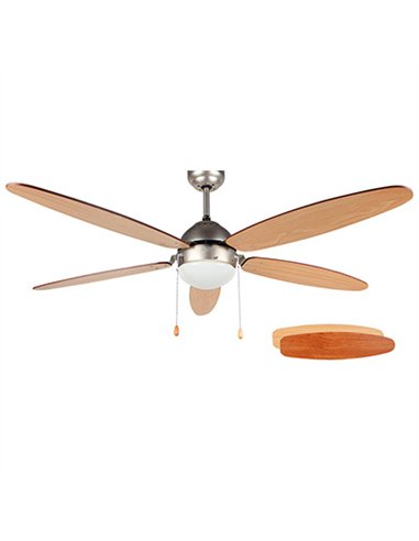 Ventilador techo cromado c/luz 132cm 60w cp48132 orbegozo