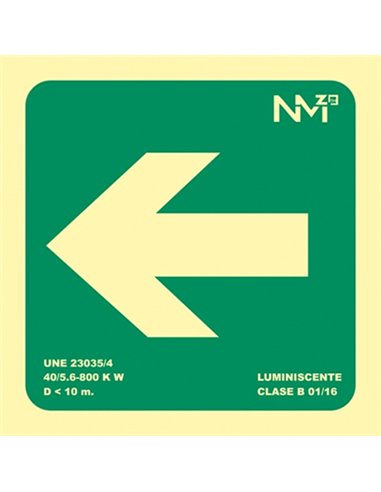 SEÃ‘AL FLECHA EVACUACION 16x16cm VERDE RD13107 B13100