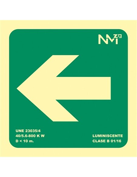 SEÃ‘AL FLECHA EVACUACION 16x16cm VERDE RD13107 B13100