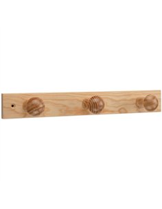 Percha madera natural 3 pomos 3773-8- inofix 2