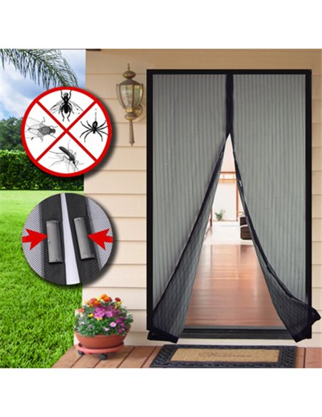 KIT MOSQUITERA PUERTA NEGRA CON IMAN 100x210cm EPID