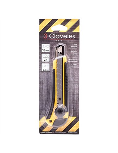 CUTTER  BIMATERIAL HOJA 18mm 17cm 00211 3 CLAVELES