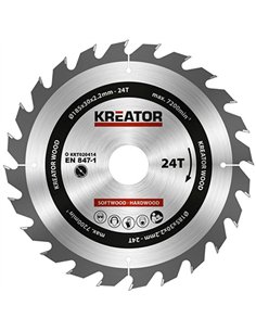 DISCO SIERRA CORTE MADERA 185x30mm 24D KRT020414 KREATOR 2