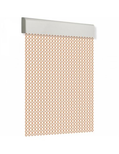 CORTINA PUERTA 90x210cm CORDON ESPIRAL nÂº4 NARANJA-BLANCA