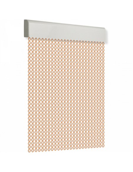 CORTINA PUERTA 90x210cm CORDON ESPIRAL nÂº4 NARANJA-BLANCA