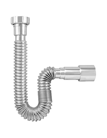 TUBO SIFON EXTENSIBLE CROMADO TUERCA METALICA 11/2X40 MEVAL