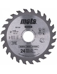 Disco sierra tungsteno corte madera para radial 115mm 24th sc124 mota 2
