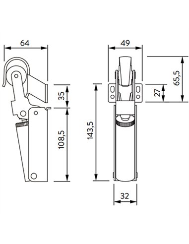 RETENEDOR PUERTA HIDRAULICO REF 1 PLATA 40kg JUSTOR