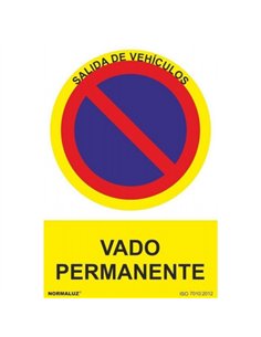 Señal vado permanente 210x300mm rd40048