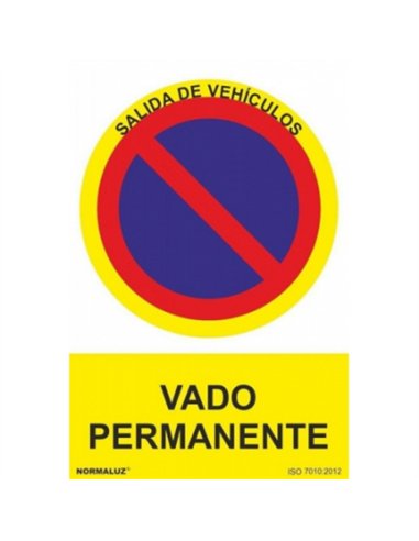 Señal vado permanente 210x300mm rd40048