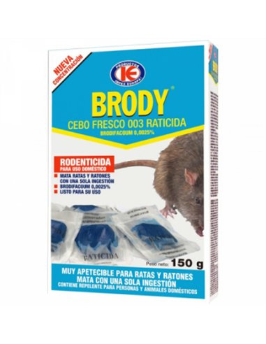 RATICIDA CEBO FRESCO 150gr BRODY