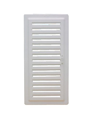 REJILLA VENTILACION PVC 9,8x22,5cm CON MARCO Y CIERRE F-200